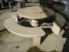 ROUND GRANITE TABLE 55"X28" WITH 3 BENCHES 64" X 14" X "17 - 2