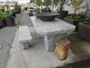 RECTANGULAR MARBLE TABLE 100" X 47" X 30" X 4" WITH 2 BENCHES AND 2 STOOLS