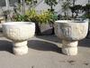 SET OF 2 CHINESE CARVED GRANITE PLANTERS 25" X 24"