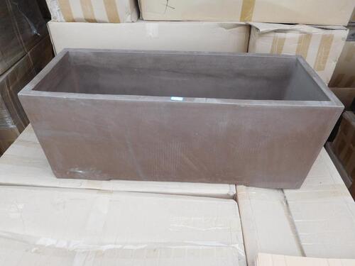 (24) RECTANGULAR CLAY PLANTERS 39.5" X 16" X 16" (TX133-2) (EACH PLANTER COMES WITH UNIQUE DESIGN)