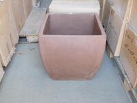 (25) SQUARE CLAY PLANTERS 20" X 20" X 20" (T166-2) (EACH PLANTER COMES WITH UNIQUE DESIGN)