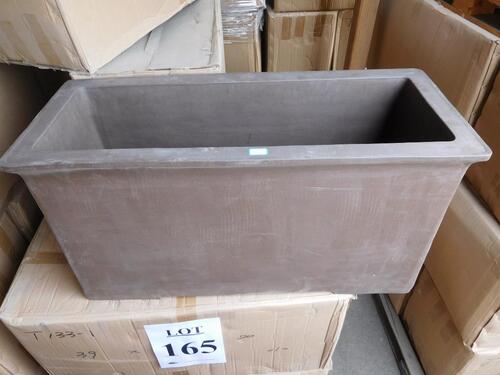 (28) RECTANGULAR CLAY PLANTERS 39" X 16" X 20" (T133-1) (EACH PLANTER COMES WITH UNIQUE DESIGN)