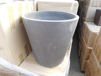 (30) ROUND CLAY PLANTERS 18" X 18" X 24" (T164-2) (EACH PLANTER COMES WITH UNIQUE DESIGN)