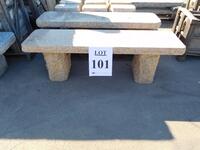 (4) POLISHED TOP GRANITE BENCHES 60" X 16" X 18" (EACH BENCH COMES WITH UNIQUE DESIGN)