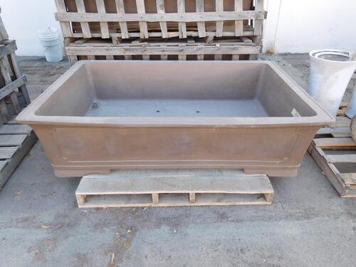 (2) RECTANGULAR CLAY PLANTERS 60" X 37.5" X 14" (EACH PLANTER COMES WITH UNIQUE DESIGN)