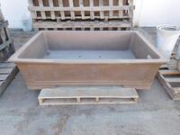 (2) RECTANGULAR CLAY PLANTERS 70" X 47" X 17" (EACH PLANTER COMES WITH UNIQUE DESIGN)