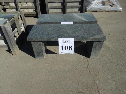 (3) POLISHED GRANITE BENCHES 43" X 16" X 17" (EACH BENCH COMES WITH UNIQUE DESIGN)