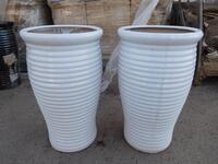 (50) SETS OF 2 WHITE CERAMIC POTS