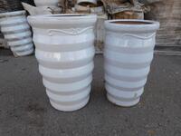 (65) SETS OF 3 WHITE CERAMIC POTS