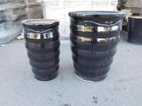 (75) SETS OF 3 BLACK CERAMIC POTS