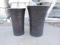 (50) SETS OF 2 BLACK CERAMIC POTS