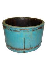 (94) SHORT ROUND WOODEN BUCKETS (COST $1,504) (RAC247T) (EACH BUCKET COMES WITH UNIQUE DESIGN NO TWO ARE THE SAME)