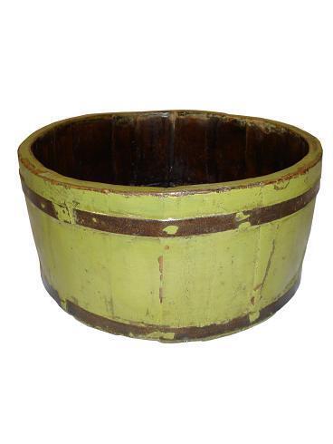 (96) SHORT ROUND WOODEN BUCKETS (COST $1,536) (RAC247AG) (EACH BUCKET COMES WITH UNIQUE DESIGN NO TWO ARE THE SAME)