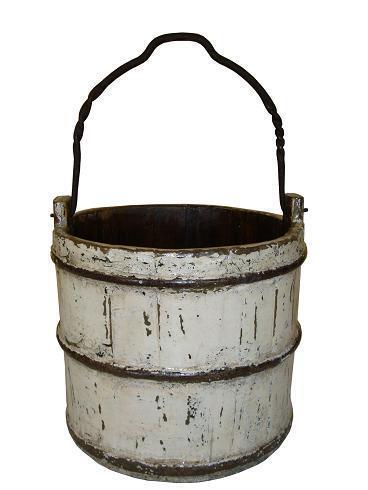 (90) WOODEN WATER BUCKETS (COST $2,070) (RAC029W) (EACH BUCKET COMES WITH UNIQUE DESIGN NO TWO ARE THE SAME)