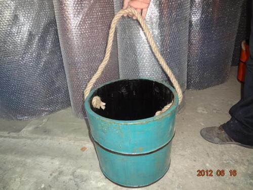 (80) WOODEN WATER BUCKETS (COST $1,840) (RRAC029T) (EACH BUCKET COMES WITH UNIQUE DESIGN NO TWO ARE THE SAME)