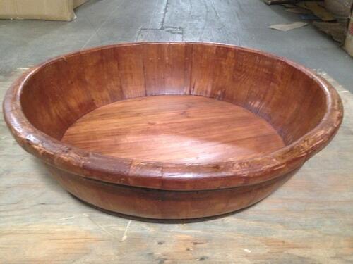 (50) ASST'D ROUND WOODEN WASH BASINS (COST $1,550) (RA234-L) (EACH BASIN COMES WITH UNIQUE DESIGN NO TWO ARE THE SAME)