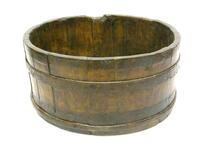 (300) SHORT ROUND WOODEN BUCKETS (COST $4,500) (RAC247N) (EACH BUCKET COMES WITH UNIQUE DESIGN NO TWO ARE THE SAME)