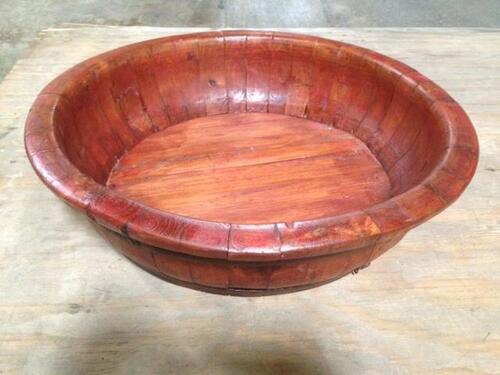 (116) ROUND WOODEN WASH BASIN (COST $3,132) (RA234-M) (EACH BASIN COMES WITH UNIQUE DESIGN NO TWO ARE THE SAME)