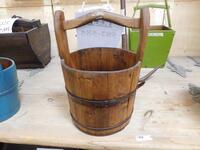 (110) WOODEN WATER BUCKETS (COST $2,200) (RA045L) (EACH BUCKET COMES WITH UNIQUE DESIGN NO TWO ARE THE SAME)