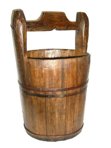 (32) ASST'D LARGE WOODEN WATER BUCKETS (COST $736) (RA500) (EACH BUCKET COMES WITH UNIQUE DESIGN NO TWO ARE THE SAME)