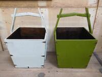 (28) SQUARE WOODEN BUCKETS (RAC082T), (25) SQUARE WOODEN BUCKETS (RAC082BB), (25) SQUARE WOODEN BUCKETS (RAC082AG) (COST $1,794) (EACH BUCKET COMES WITH UNIQUE DESIGN NO TWO ARE THE SAME)