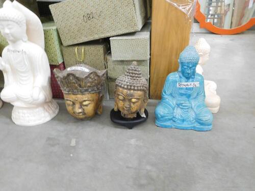 (LOT) ASST'D CERAMIC URNS AND ASST'D CERAMIC BUDDHAS