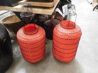 (90) RED CHINESE LANTERN (EACH LANTERN COMES WITH UNIQUE DESIGN NO TWO ARE THE SAME)
