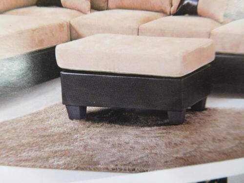 (4) CHOCOLATE BROWN RECLINING CHAIRS WITH ROCKER AND (4) CHOCOLATE HAZELNUT OTTOMANS (COST $576) (8009-01CH), (5050-00HZ)