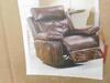 (4) CHOCOLATE BROWN RECLINING CHAIRS WITH ROCKER AND (4) CHOCOLATE HAZELNUT OTTOMANS (COST $576) (8009-01CH), (5050-00HZ) - 2