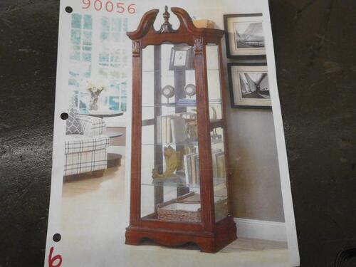 (6) CHERRY CURIO CABINETS (COST $1008) (90056)