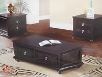 (8) BLACK COFFEE TABLES, AND (9) BLACK END TABLES (COST $1462) (4819-117, 4819-118)