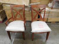 (18) ASKIA X BACK ARM CHAIRS WITH CUSHION, (4) ASKIA X BACK SIDE CHAIRS WITH CUSHION (COST $996 ) (7050-112, 7050-113)