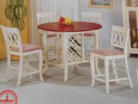 (31) 5PC. OLIVIA ROUND PUB TABLE SETS WITH WINE RACK WITH 24" TRIPLE X-BACK BARSTOOLS WITH CUSHION (COST $7750) (5171-36", 5172-24")