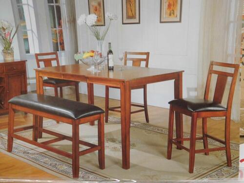 (17) 5PC. PUB TABLE SETS WITH 3 CHAIRS AND 1 BENCH, PLUS 21 EXTRA CHAIRS (COST $4380) (7312-211, 7312-212, 7312-213)