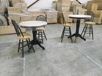 (26) 3PC. PUB TABLE SETS TABLE/2 24" STOOLS, AND (5) 3PC. PUB TABLE SETS TABLE/2 30" STOOLS (COST $2170) (44336G, 233BG24", 233BG30")