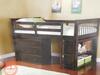 (26) ESPRESSO MID-SLEEPERS WITH STORAGE HEADBOARD FOOTBOARD AND SLATS (COST $5928) (LB0505)