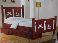 (8) DARK CHERRY 8PC. CAPTAIN FULL SIZE BEDS (COST $) (B3129)