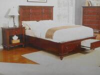 (20) CHERRY CAL KING BEDS WITH (41) NIGHTSTANDS, (41) DRESSERS AND (41) MIRRORS (COST $19,068) (8232-052)