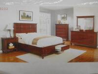 (17) CHERRY QUEEN BEDS WITH (35) NIGHTSTANDS, (14) DRESSERS, (10) CHESTS AND (9) MIRRORS (COST $11,855) (8232-001)