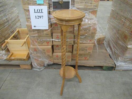 (62) OAK BARLEY TWIST STANDS DARK (COST $930) (615K)