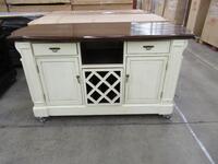 (1) BLACK PORTABLE KITCHEN ISLAND AND (1) WHITE PORTABLE KITCHEN ISLAND