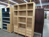 8 PCS. ASST'D RUSTIC FURNITURE, STORAGE CABINETS, ETAGERE, AND VITRINE