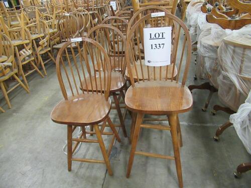 (8) 30" WOOD STOOLS AND (7) 24" WOOD STOOLS (260K)