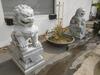 SET OF 2 CONCRETE GUARDIAN LIONS / FOO DOGS 23.5" X 60" X 33" - 3