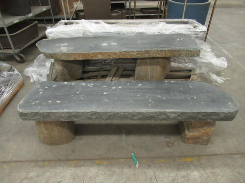 (5) POLISHED TOP STONE BENCHES