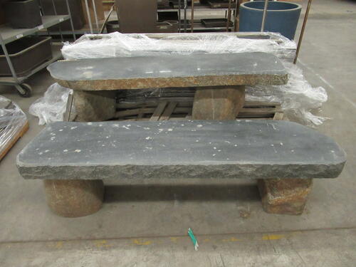 (5) POLISHED TOP STONE BENCHES