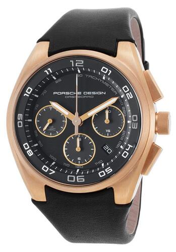 Porsche Design Men's Dashboard Auto Chrono Black Calf-Skin & Dial 18K Rose Gold - PORSCHED-6620-69-40-1243 - New, With Box, Manual Included