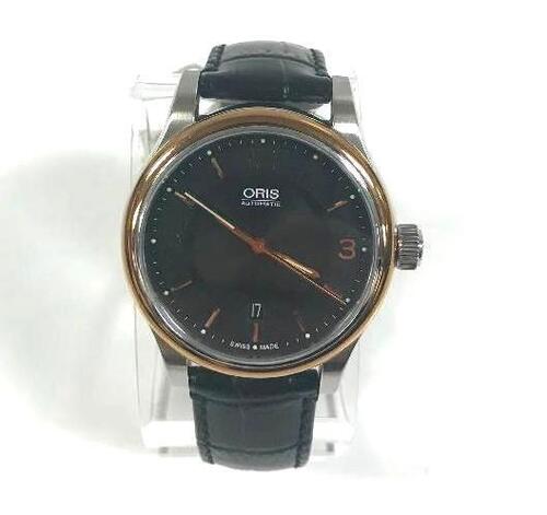 ORIS AUTOMATIC CLASSIC WATCH, FRONT SAPPHIRE CRYSTAL, 5 BAR, CUIR VERITABLE STRAP, MODEL: 7594, S/N 32-79841 - Store Display, No Box, No Papers