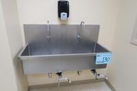 STAINLESS STEEL HAND WASH SINK WITH KNEE CONTROL VALVE, MISC SCRUB, SOAP DISPENSER, HAMILTON, 3RD FLOOR, RM216