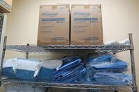 CONTENTS OF RACK, 2 BOXES XL SURGICAL GOWNS, MISC TOWELS, GOWNS, LITHOTOMY PACK, MINOR SET UP PACK, 3 BOXES OF MAYO STAND COVERS, MISC TRAYS AND PACKS, HAMILTON, 3RD FLOOR, RM216C